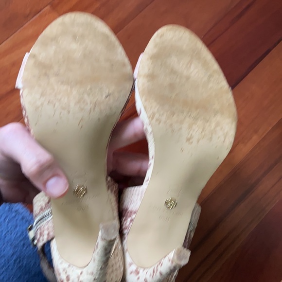 Ann Taylor Faux Python Ankle Wrap Heels 9.5 - Picture 7 of 10